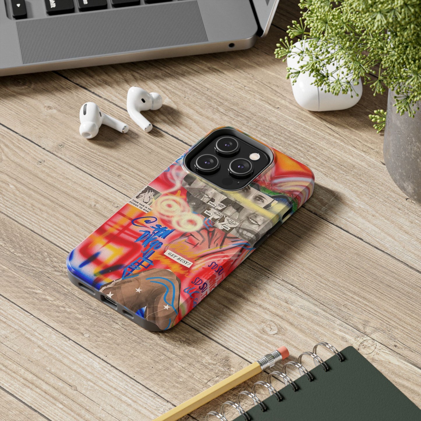 "get busy!" airbrush iPhone case