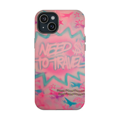 MagSafe "need $$ to travel" airbrush iPhone case
