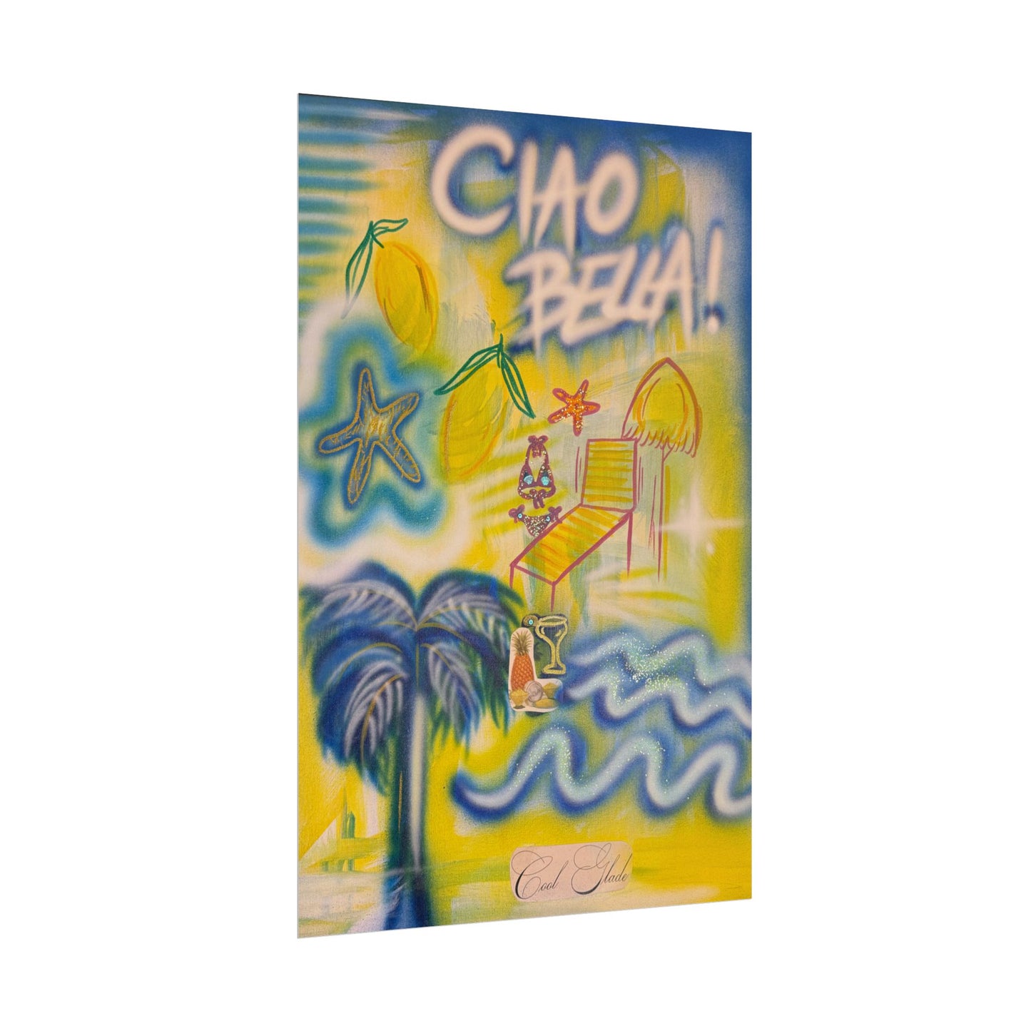 "ciao bella" airbrush rolled print