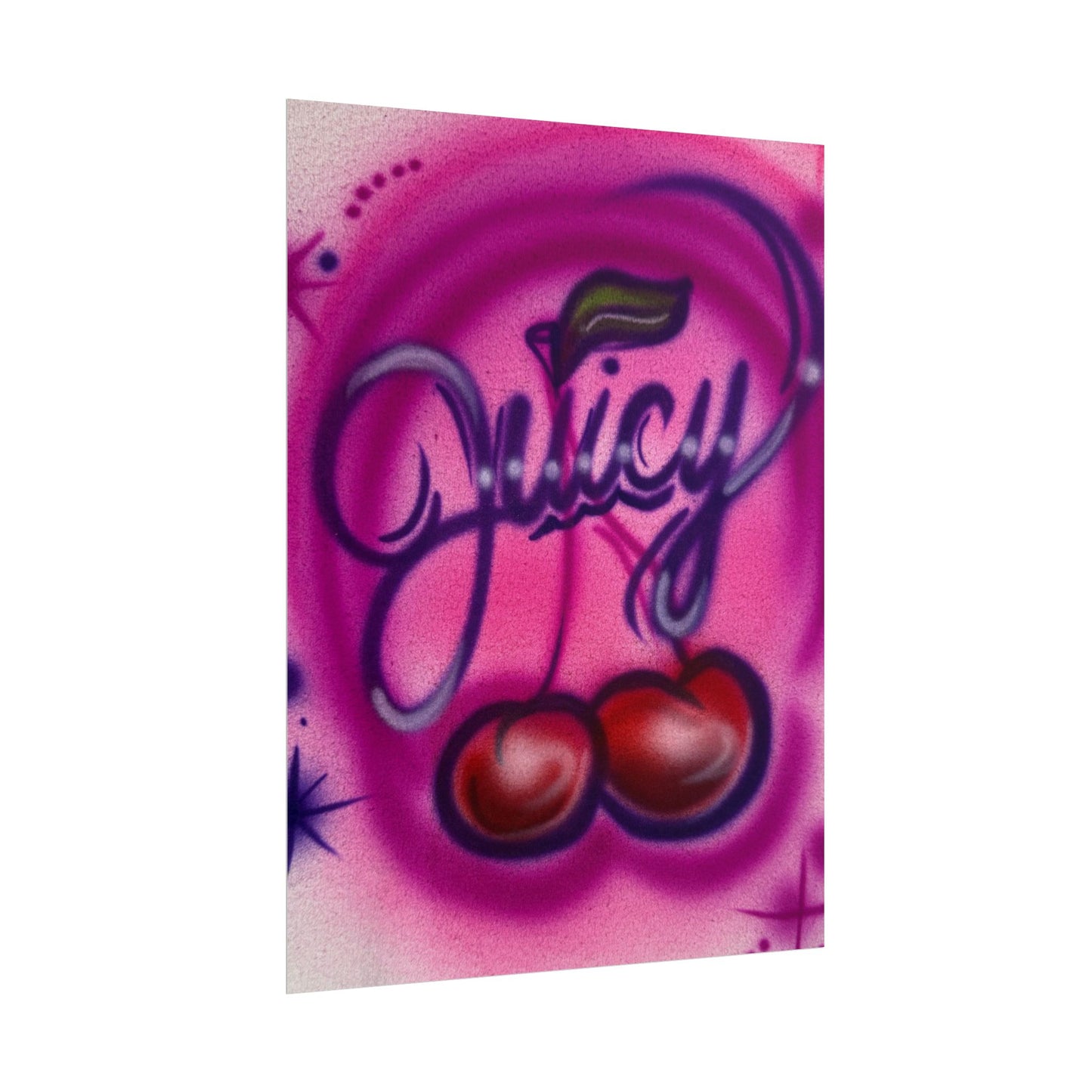 "juicy" airbrush rolled print