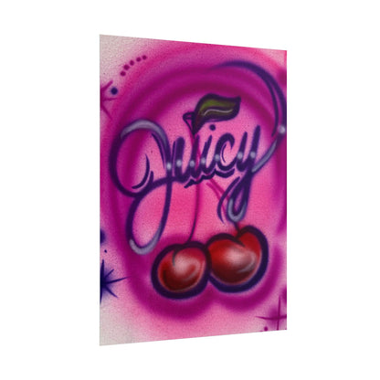 "juicy" airbrush rolled print