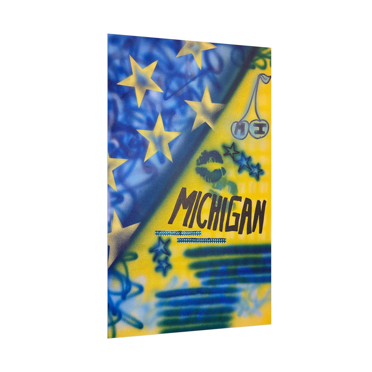"ann arbor, michigan" airbrush rolled print