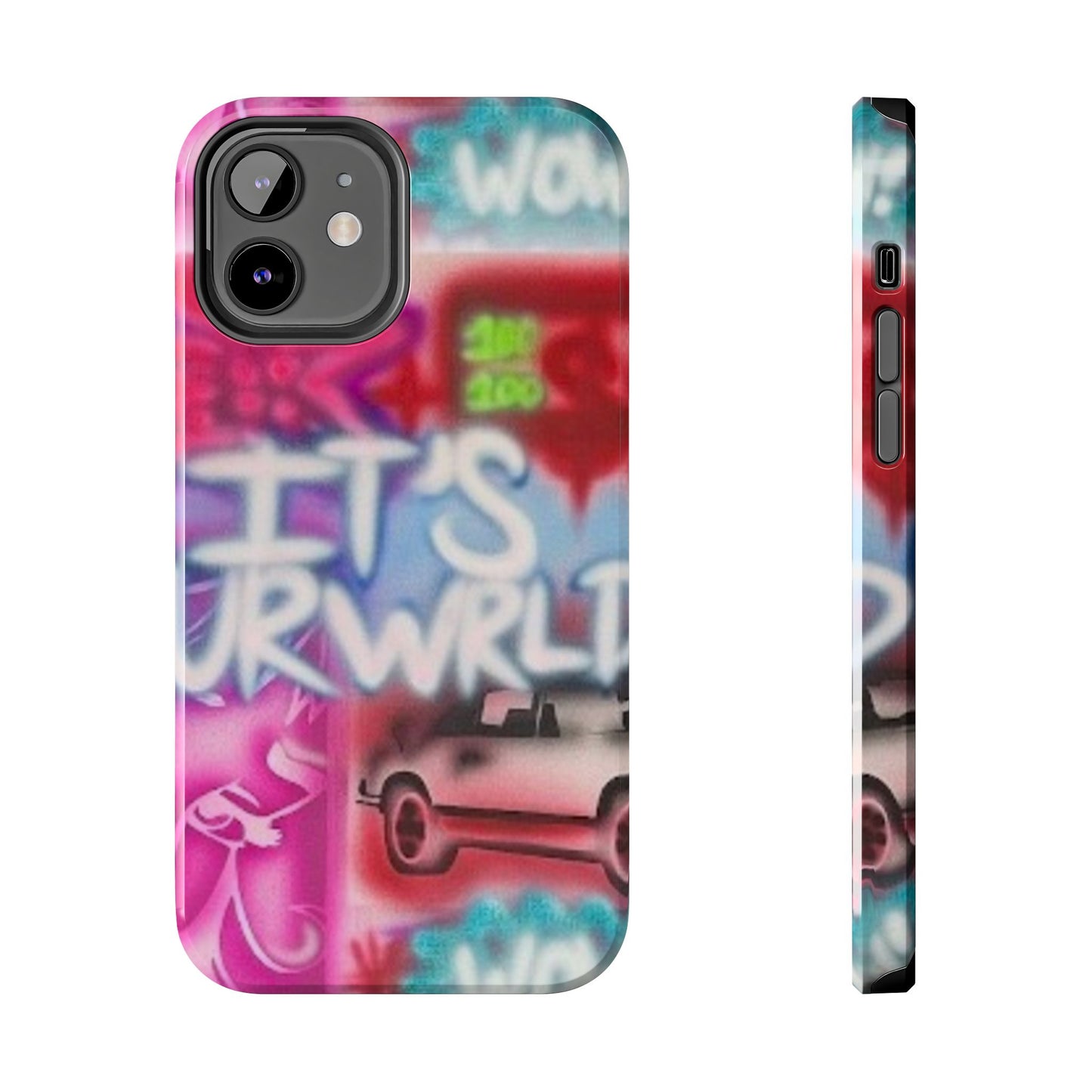 "it's ur WRLD" airbrush iPhone case