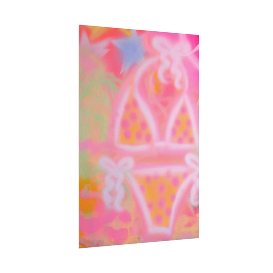 "yellow polka dot bikini" airbrush rolled print
