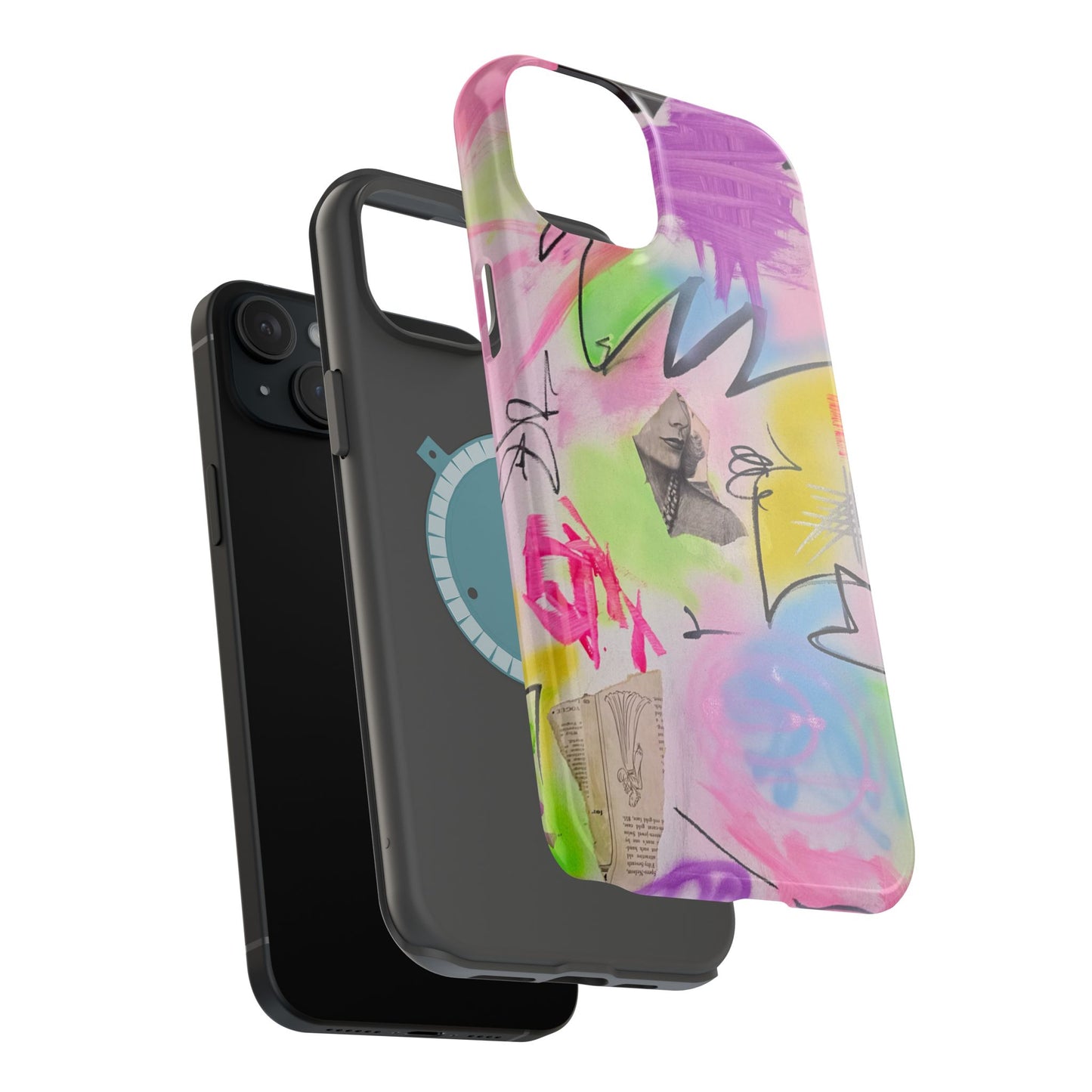 MagSafe "pastel static" airbrush iPhone case