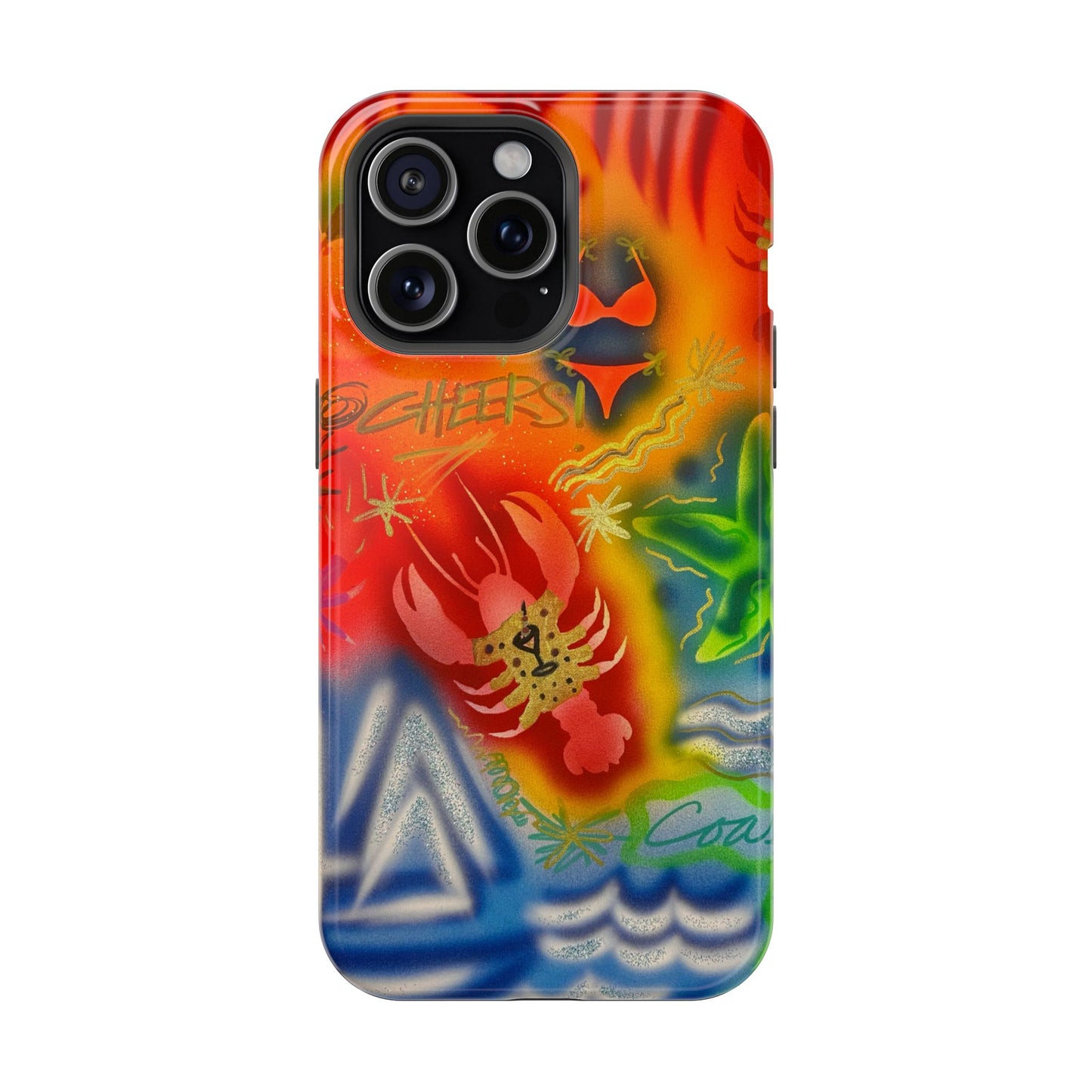MagSafe "tipsy lobster" airbrush iPhone case