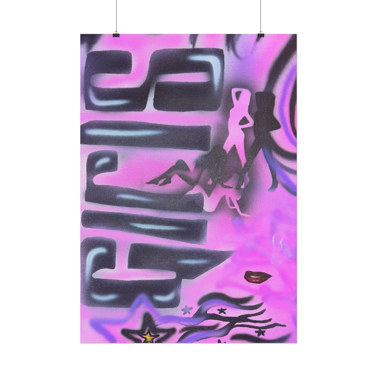 "neon nights" airbrush rolled print