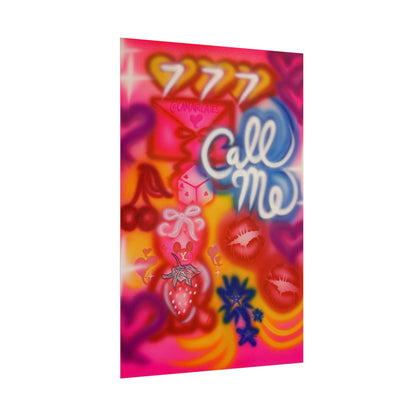 "call me!" airbrush rolled print