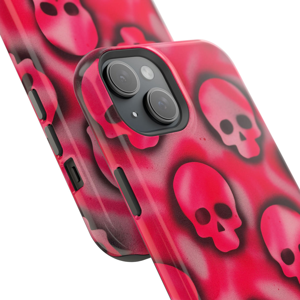 MagSafe "pink skully" airbrush iPhone case