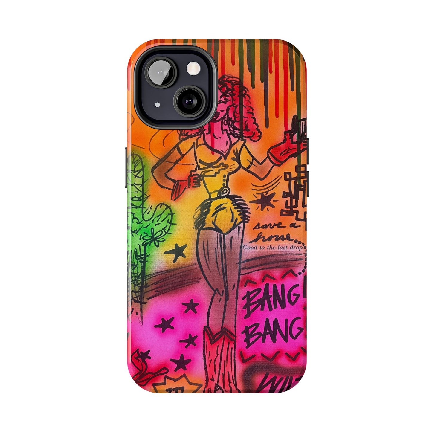 "wild, wild west" airbrush iPhone case