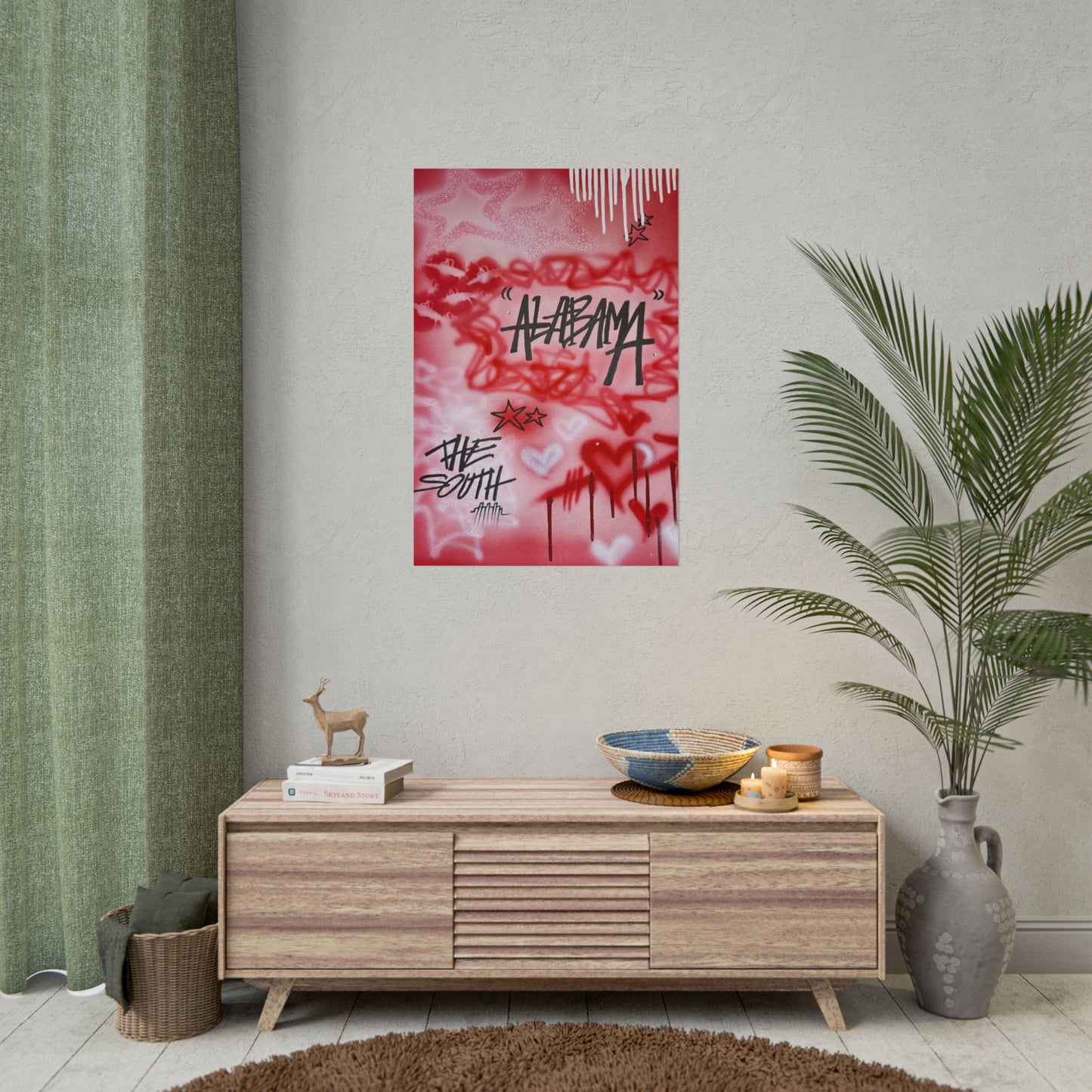 "alabama" airbrush rolled print