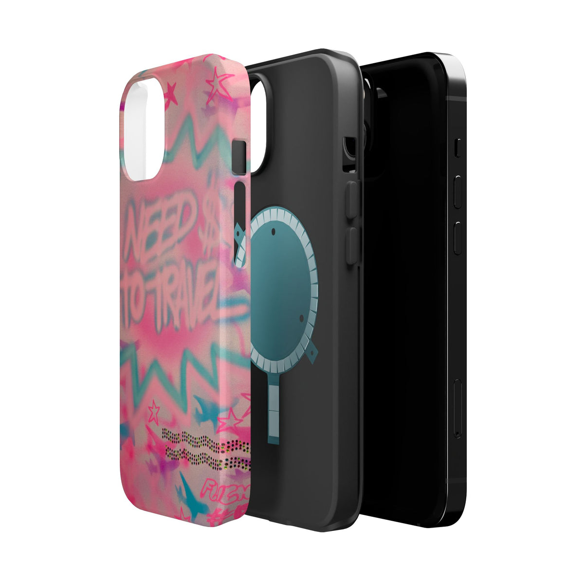 MagSafe "need $$ to travel" airbrush iPhone case