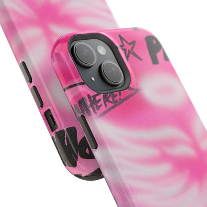 MagSafe "pinke Engelsflügel" Airbrush iPhone Hülle