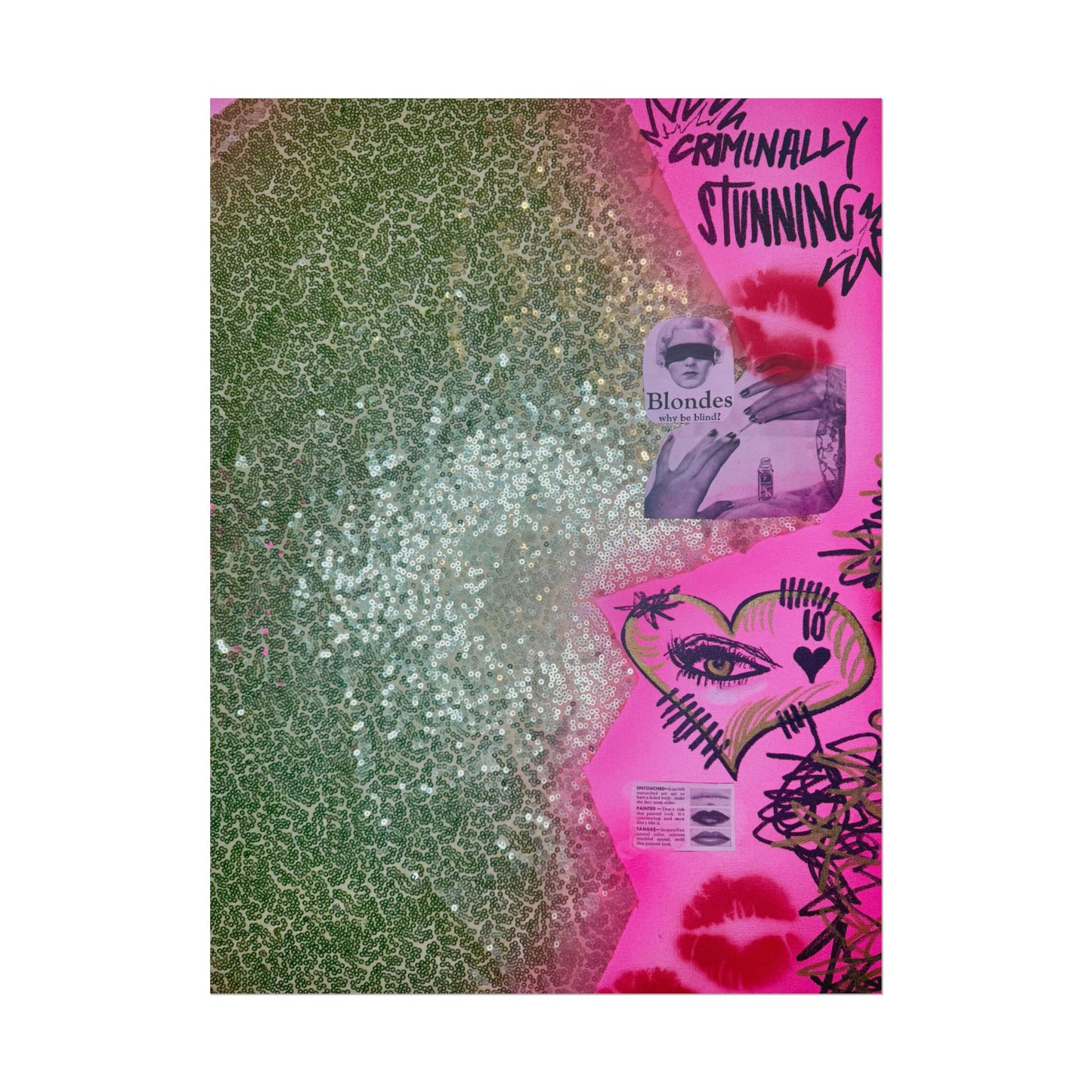 "glitter gloss" airbrush rolled print