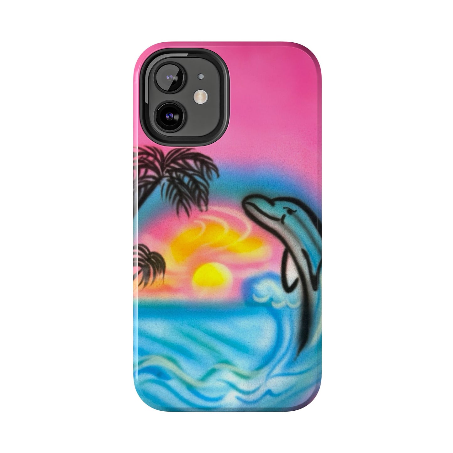 "dolphin love" airbrush iPhone case