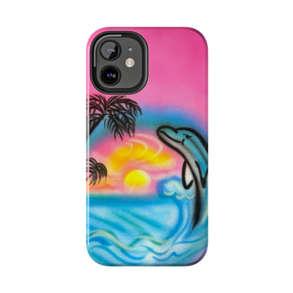 "dolphin love" airbrush iPhone case