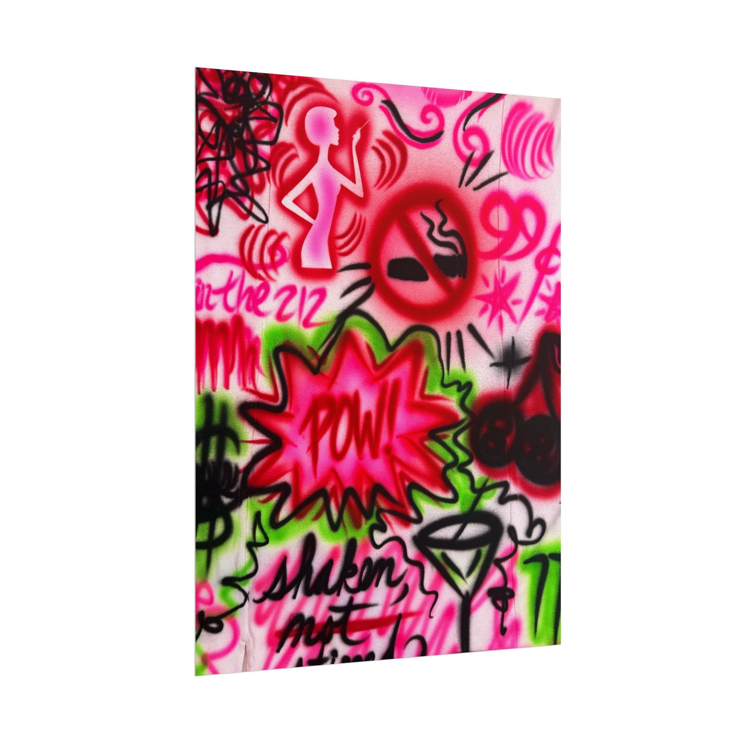 "in the 212" airbrush rolled print