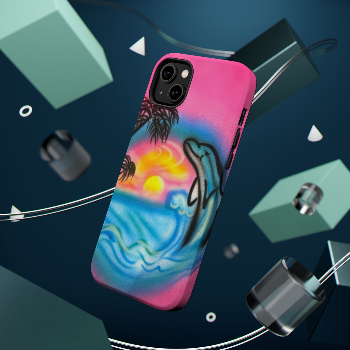 MagSafe "Delfinliebe" Airbrush iPhone-Hülle