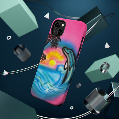 MagSafe "Delfinliebe" Airbrush iPhone-Hülle