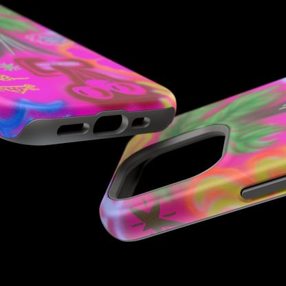 MagSafe "neon pink palms" Airbrush iPhone-Hülle