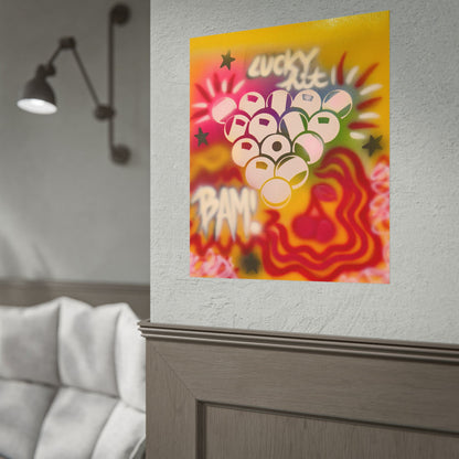 "bright billiards" airbrush rolled print