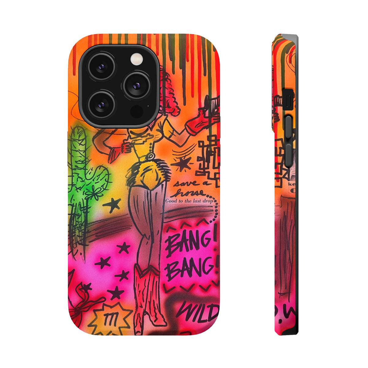 MagSafe "wild, wild west" airbrush iPhone case