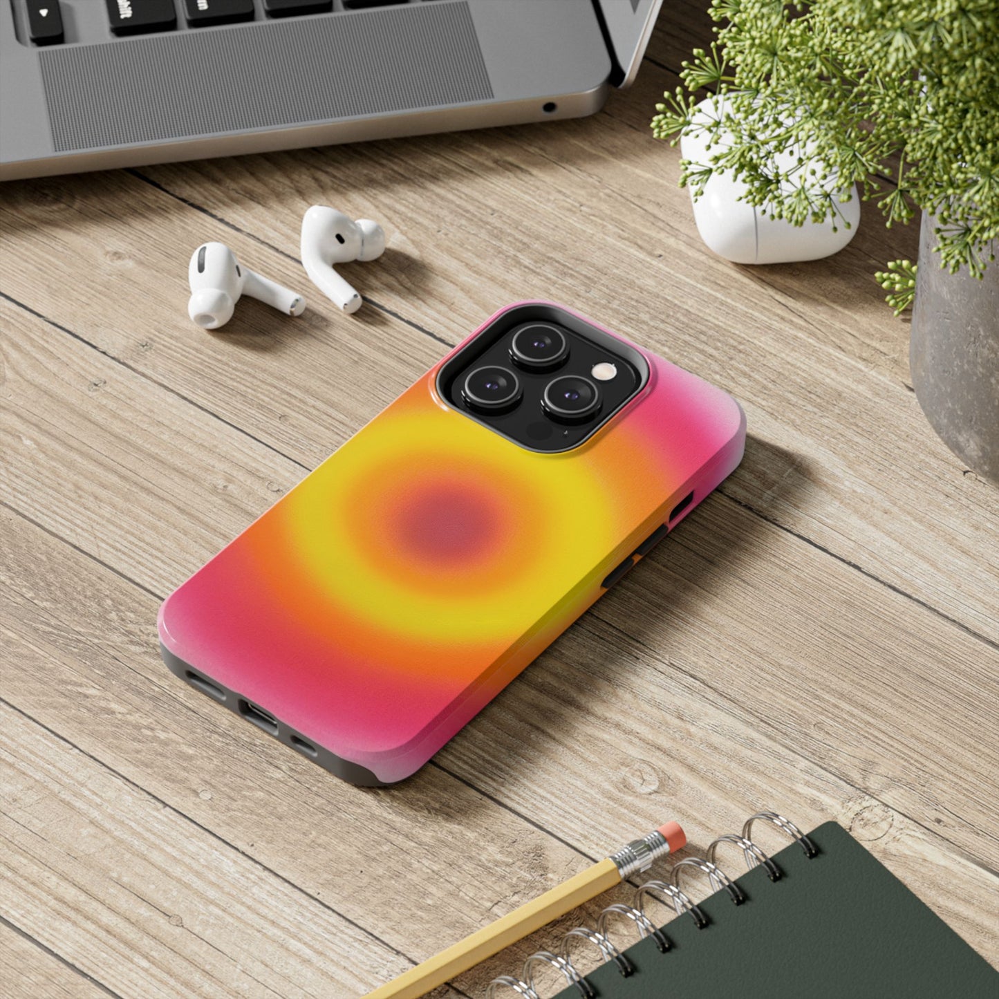 "pink lemonade aura" airbrush iPhone case