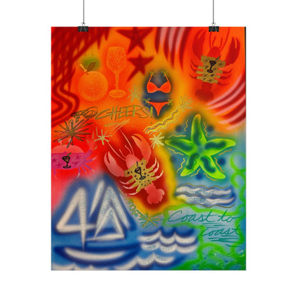 "tipsy lobster" airbrush rolled print