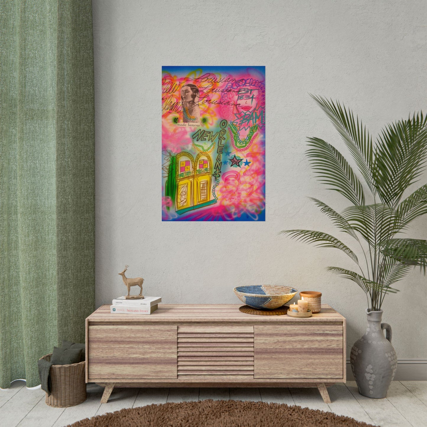"new orleans, la" airbrush rolled print