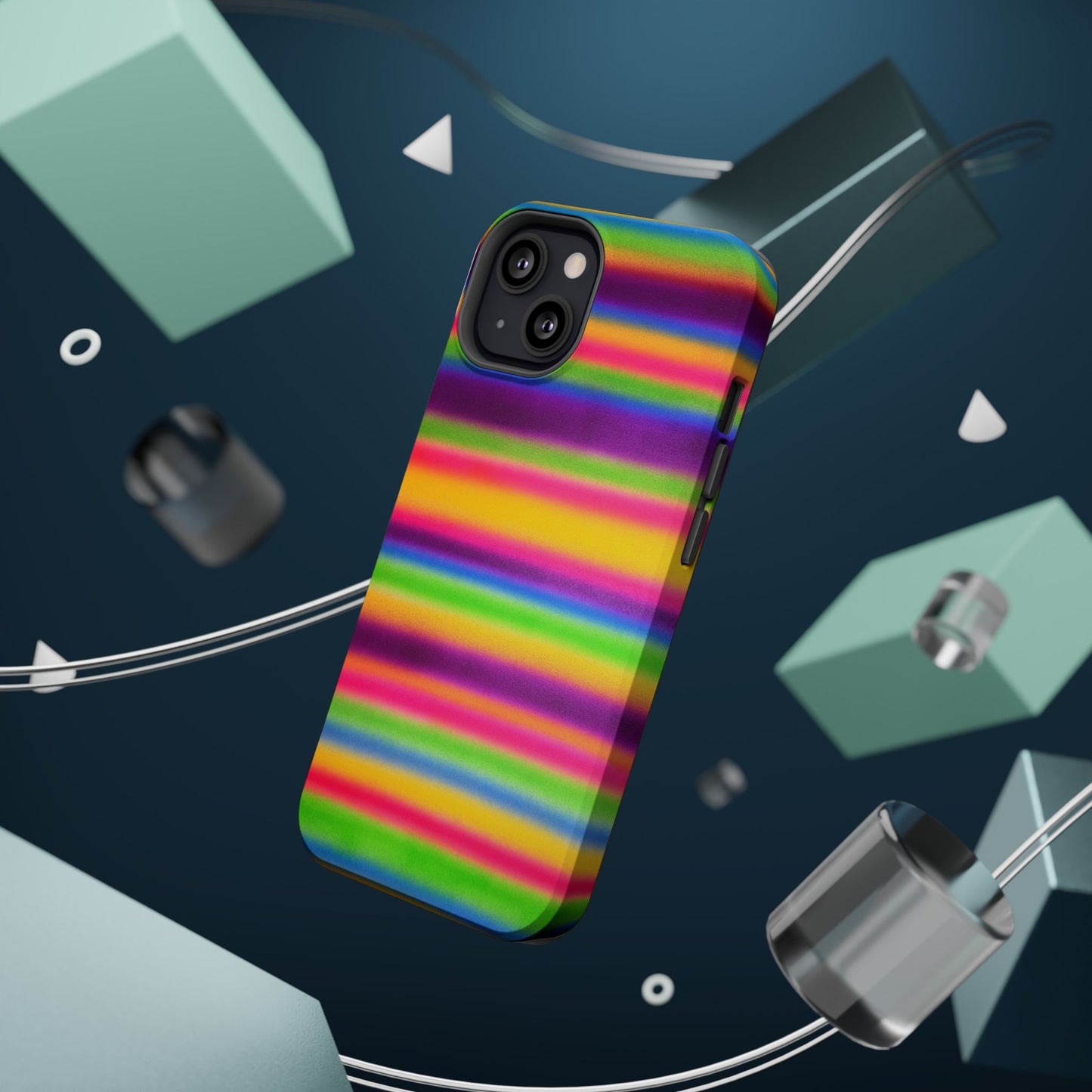 MagSafe "colorful stripes" airbrush iPhone case