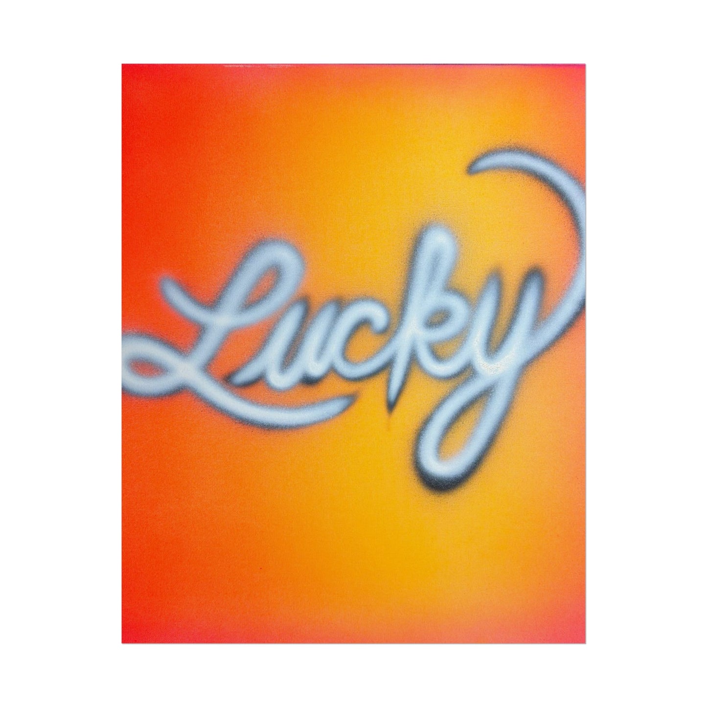 "lucky" airbrush rolled print