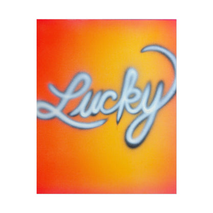 "lucky" airbrush rolled print