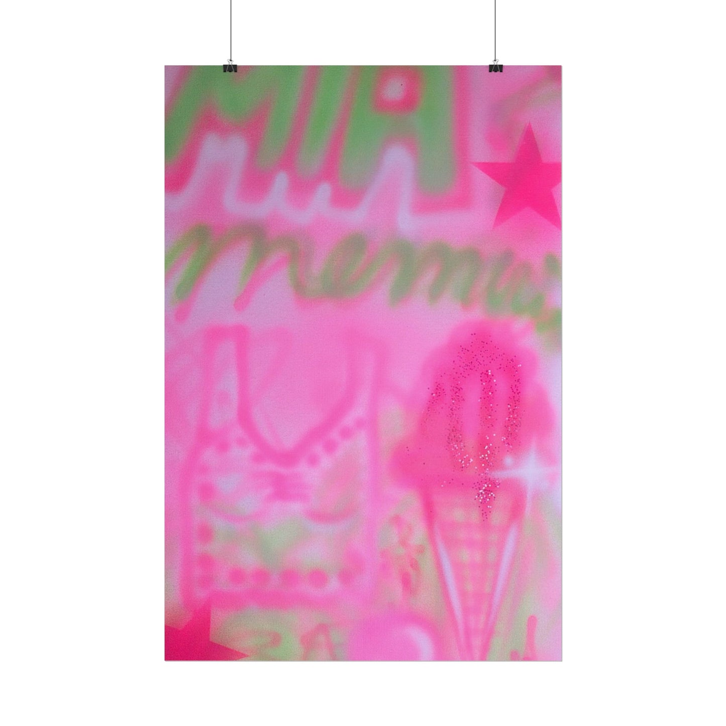 "miami matcha" airbrush rolled print
