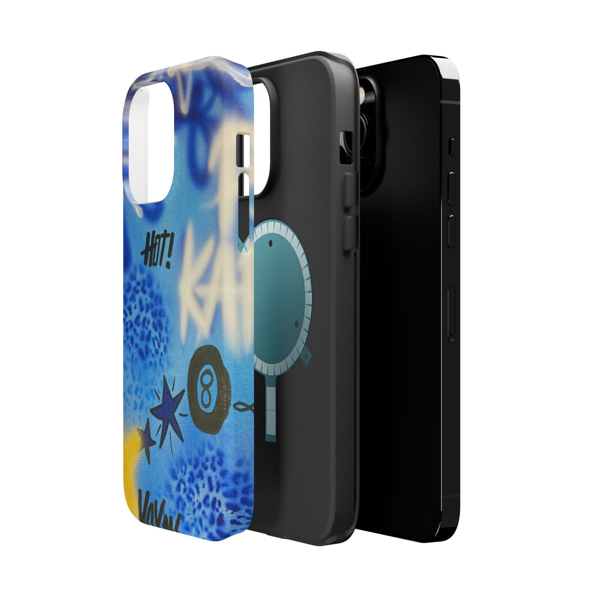 MagSafe "brilliant blues" airbrush iPhone case