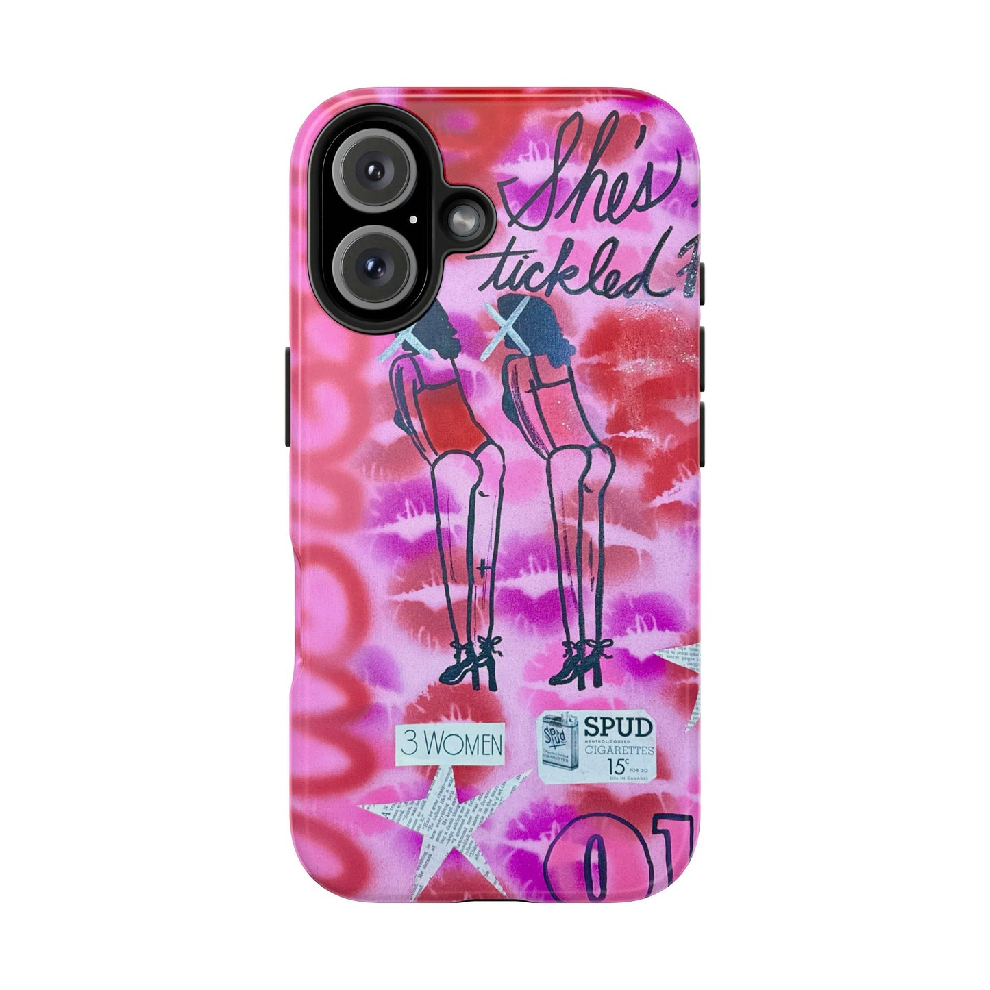 "tickled pink" airbrush iPhone case