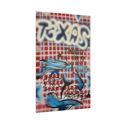 "texas" airbrush rolled print
