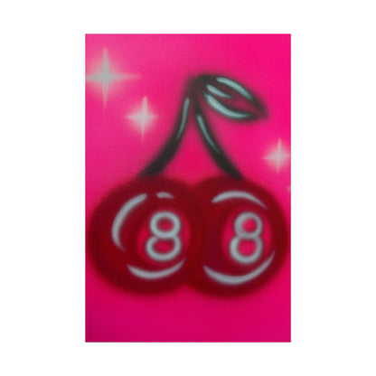 "cherry 8ball" airbrush rolled print
