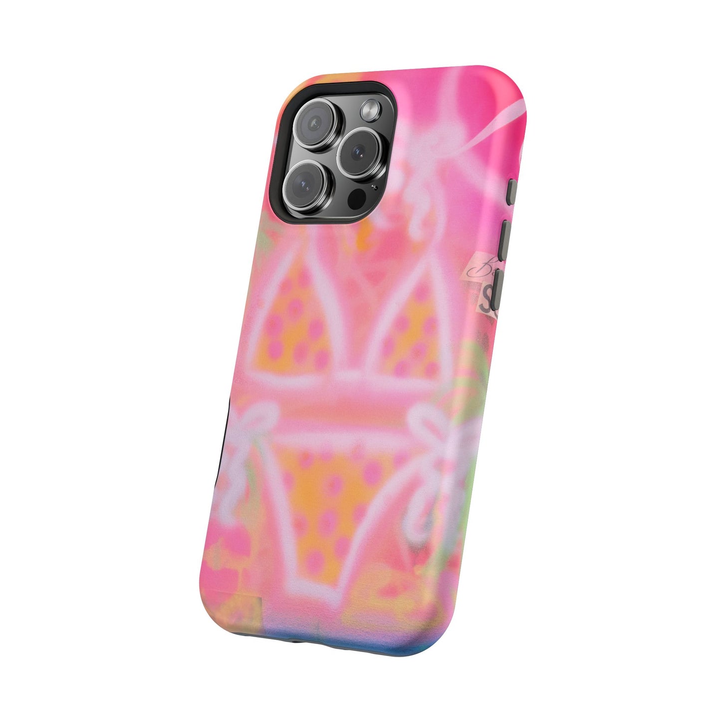 MagSafe "yellow polka dot bikini" airbrush iPhone case