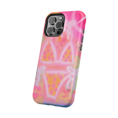 MagSafe "yellow polka dot bikini" airbrush iPhone case