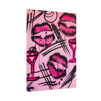 "glossy pout" airbrush rolled print