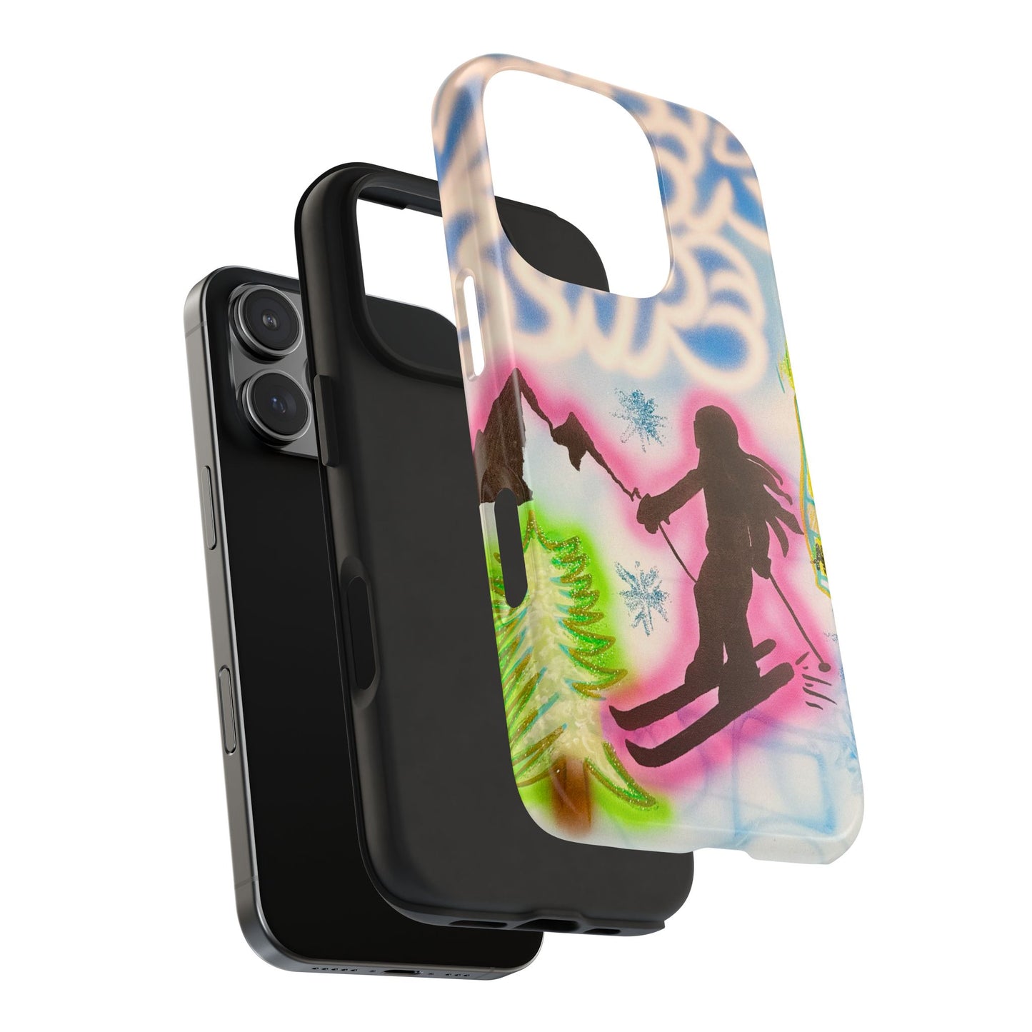 "winter escape" airbrush iPhone case
