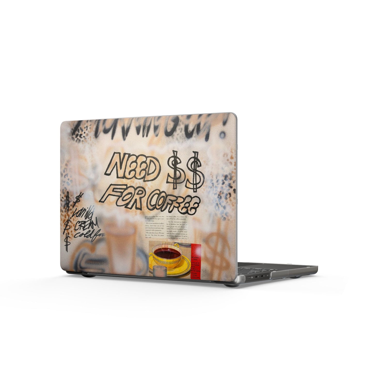 "need $$ for coffee" airbrush matte macbook case