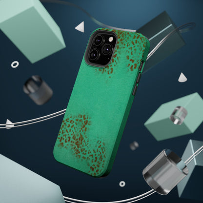 MagSafe "teal cheetah" airbrush iPhone case