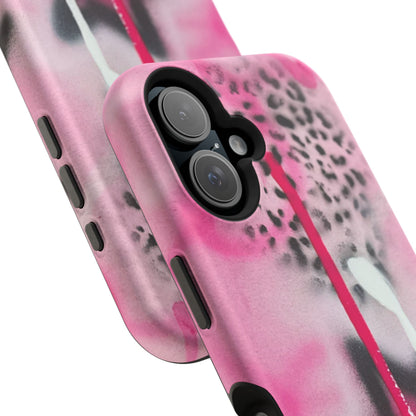 MagSafe "pink cheetah" airbrush iPhone case