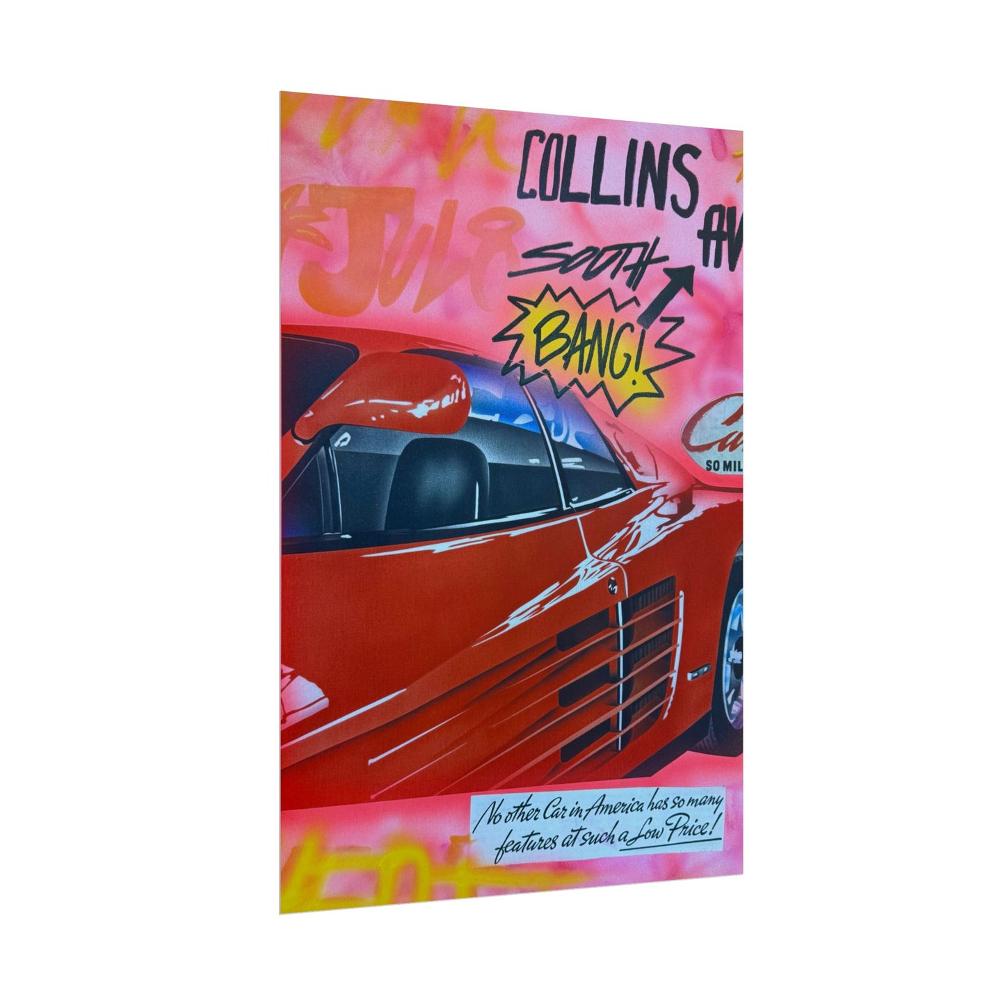 "miami momentos" airbrush rolled print