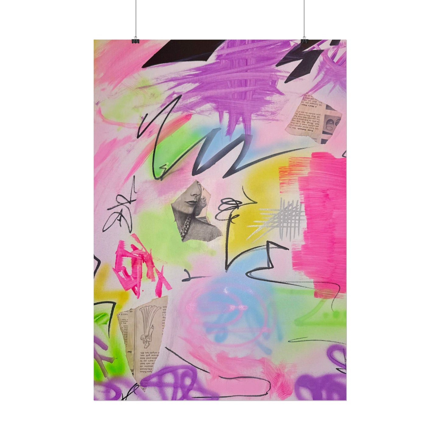 "pastel static" airbrush rolled print