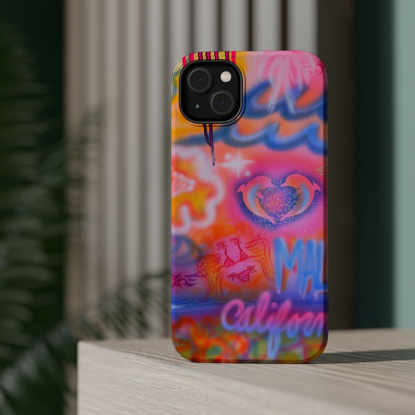 "mornings in malibu" MagSafe airbrush iPhone case