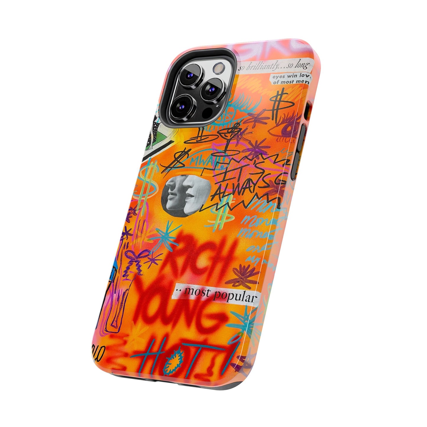 "young, rich, hot!" airbrush iPhone case