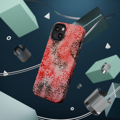 MagSafe "red cheetah" airbrush iPhone case