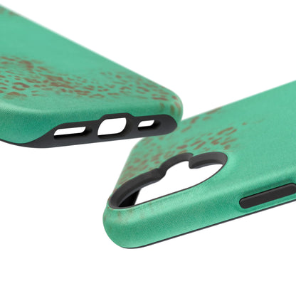 MagSafe "teal cheetah" airbrush iPhone case